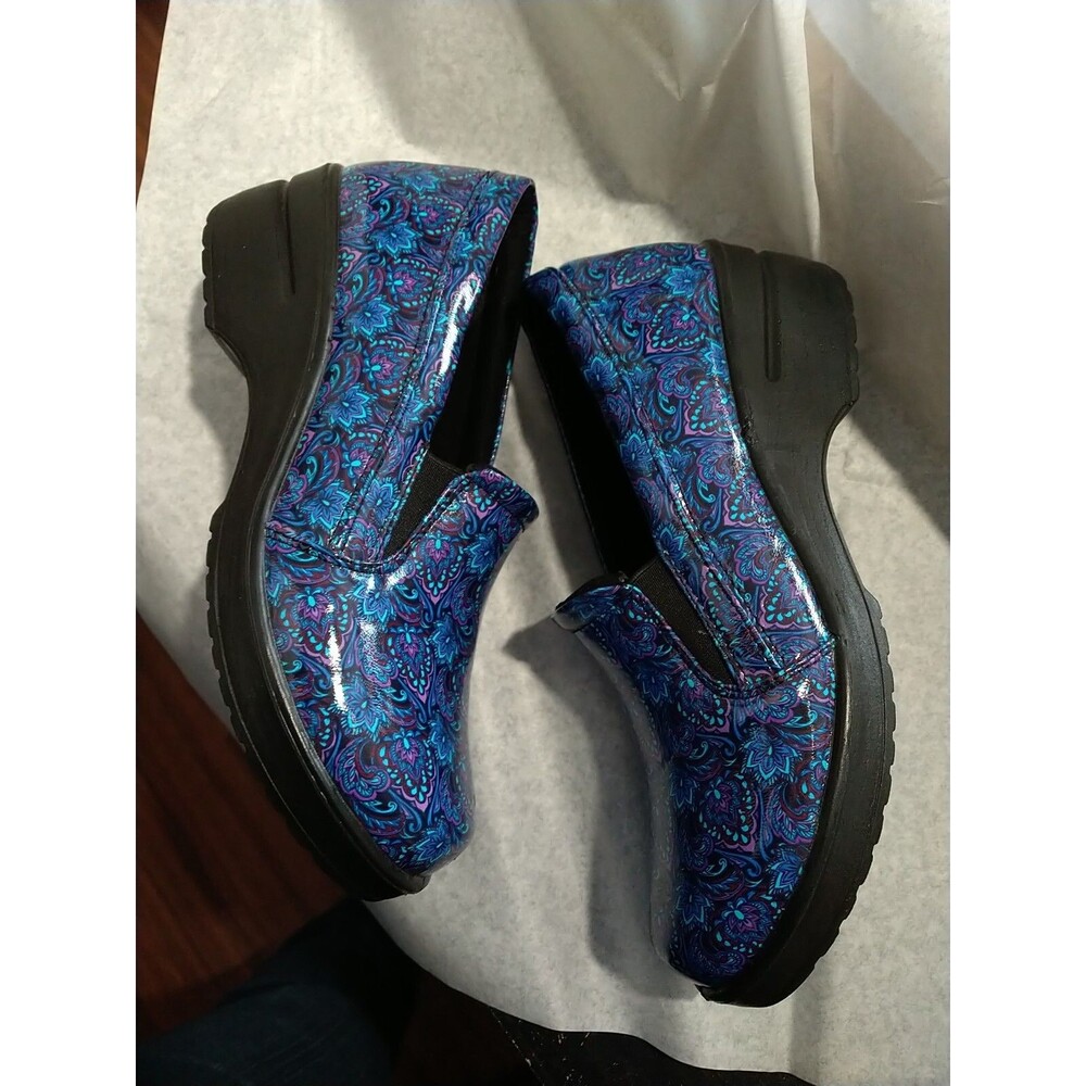Easy Works Stress Reducing Blue Purple Paisley Nursing Shoes Size 11 - Picture 3 of 9